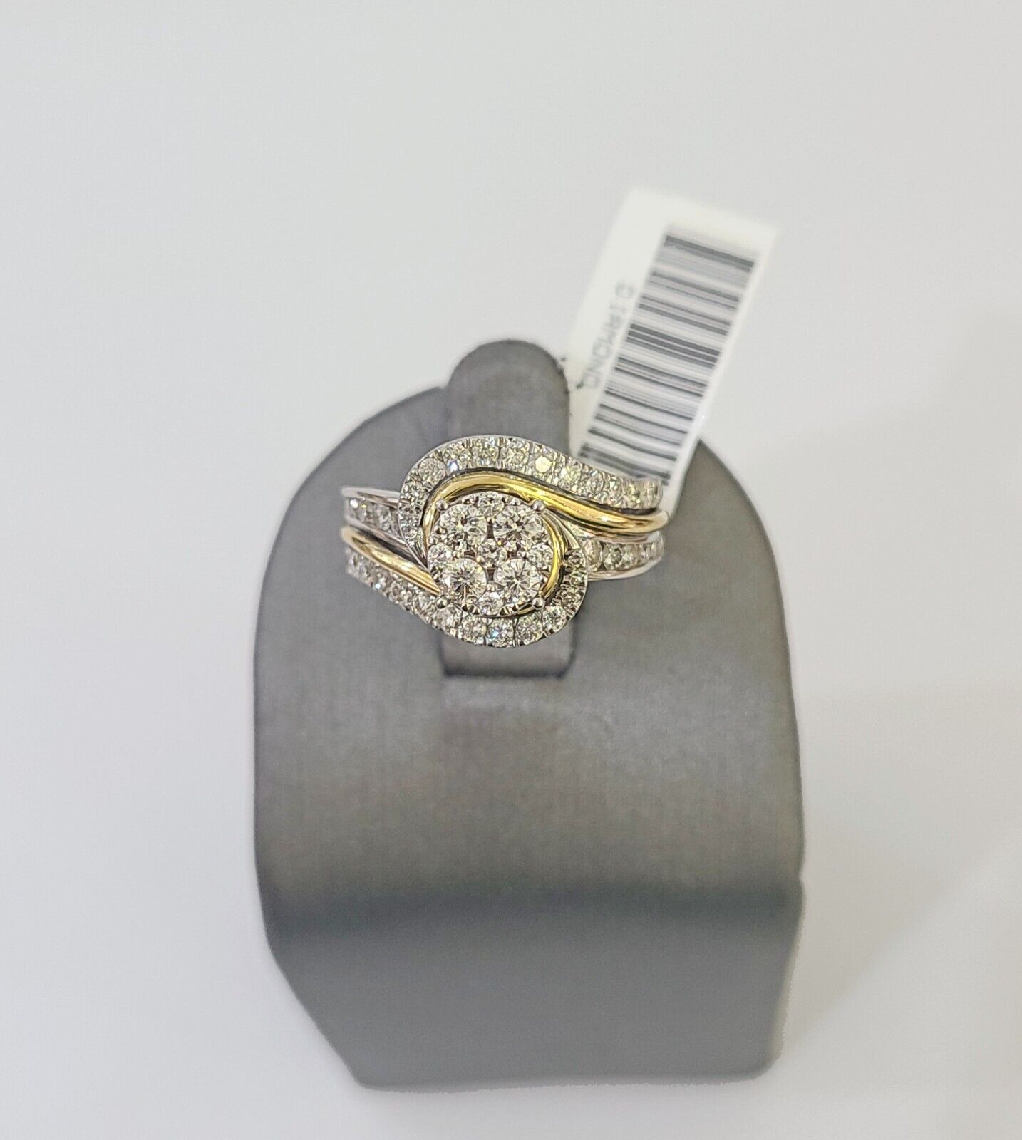 Real 10k White Yellow Gold Diamond Ring Womens Ring Genuine 10Kt - GoldenlinQ
